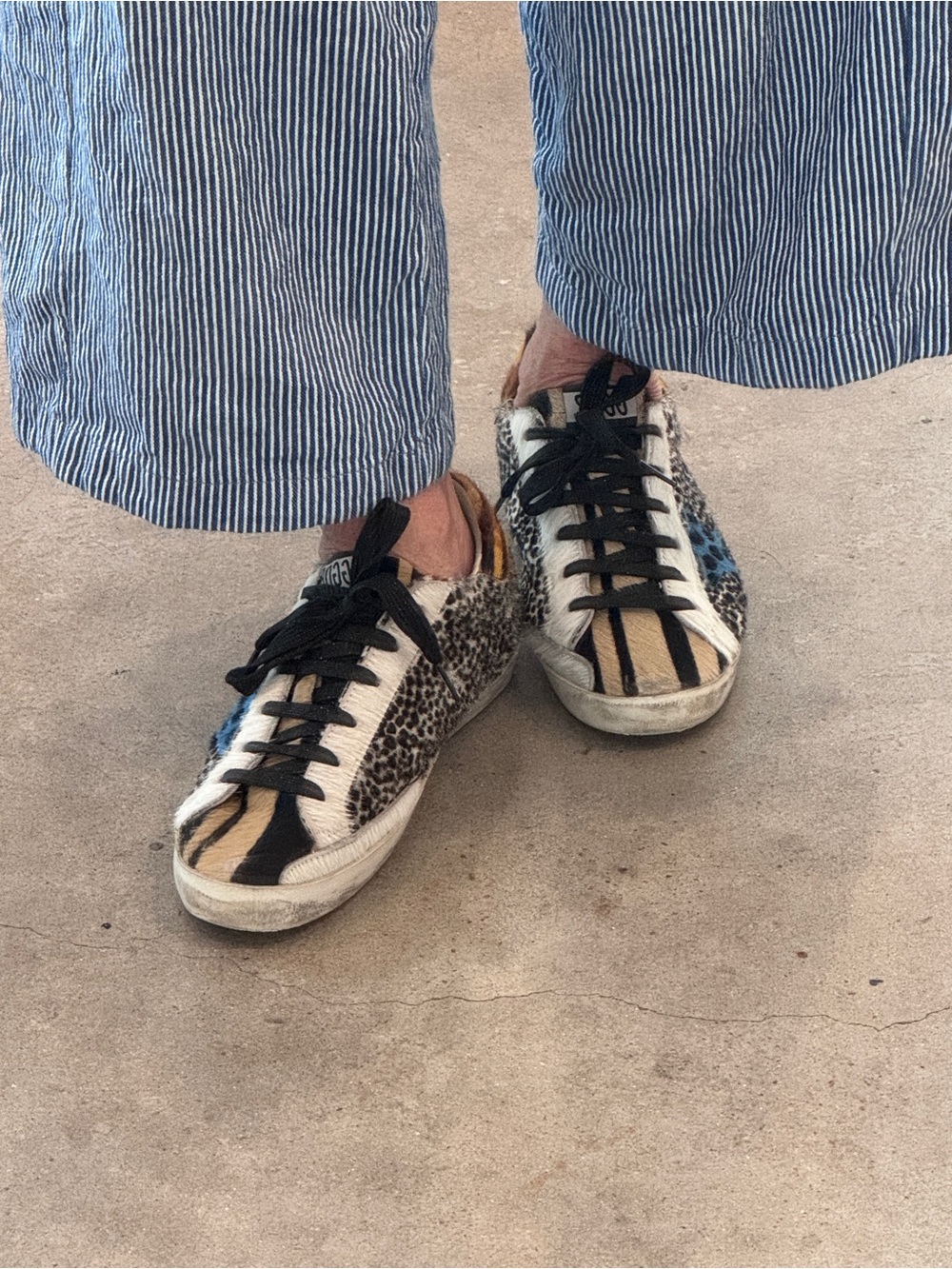 Golden Goose Multi Print Pony Fur Superstars